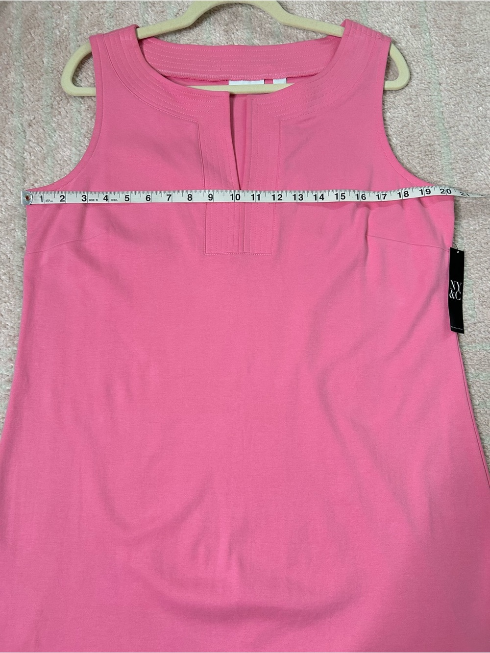 New York & Company Sleeveless Bubblegum Pink Shift Tank Dress Cotton Size XL - Picture 8 of 13